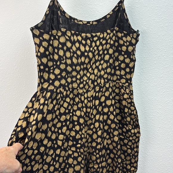 80s vintage Popi brand. Disco streetwear crop leg jumpsuit gold cheetah spots. - Picture 7 of 11